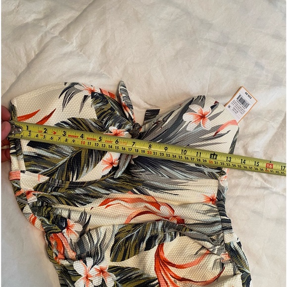 Kona Sol one piece medium 8 to 10 floral print bathing suit strapless slimming - Picture 12 of 13